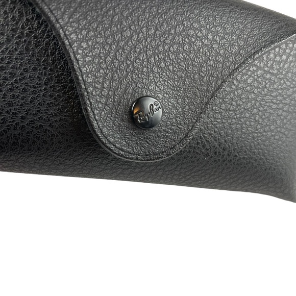 Ray-Ban Sunglasses Eyeglasses Black Soft Leather Case Gold Logo Snap Close Clean - Picture 12 of 16